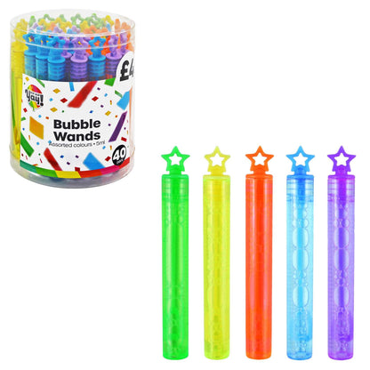 Mini Bubble Wands (5ml) 40 Pack Assorted Colours