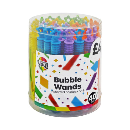 Mini Bubble Wands (5ml) 40 Pack Assorted Colours