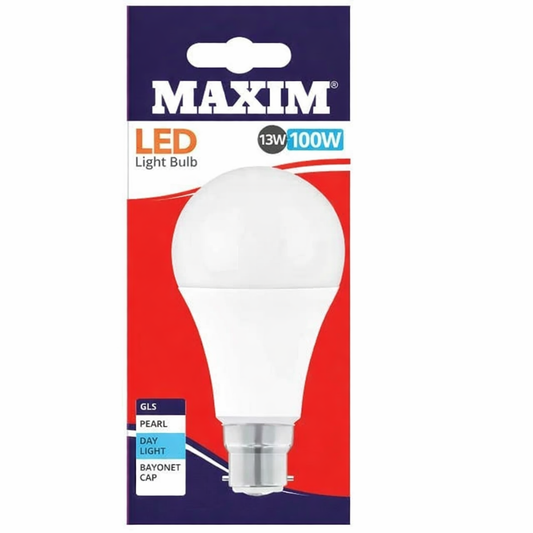 GLS B22 Bayonet LED Bulb 13W (100W Equivalent) Daylight 6500K Pearl