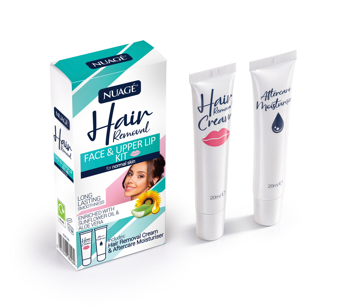 Nuage Face & Upper Lip Hair Removal Kit 20ml x 12