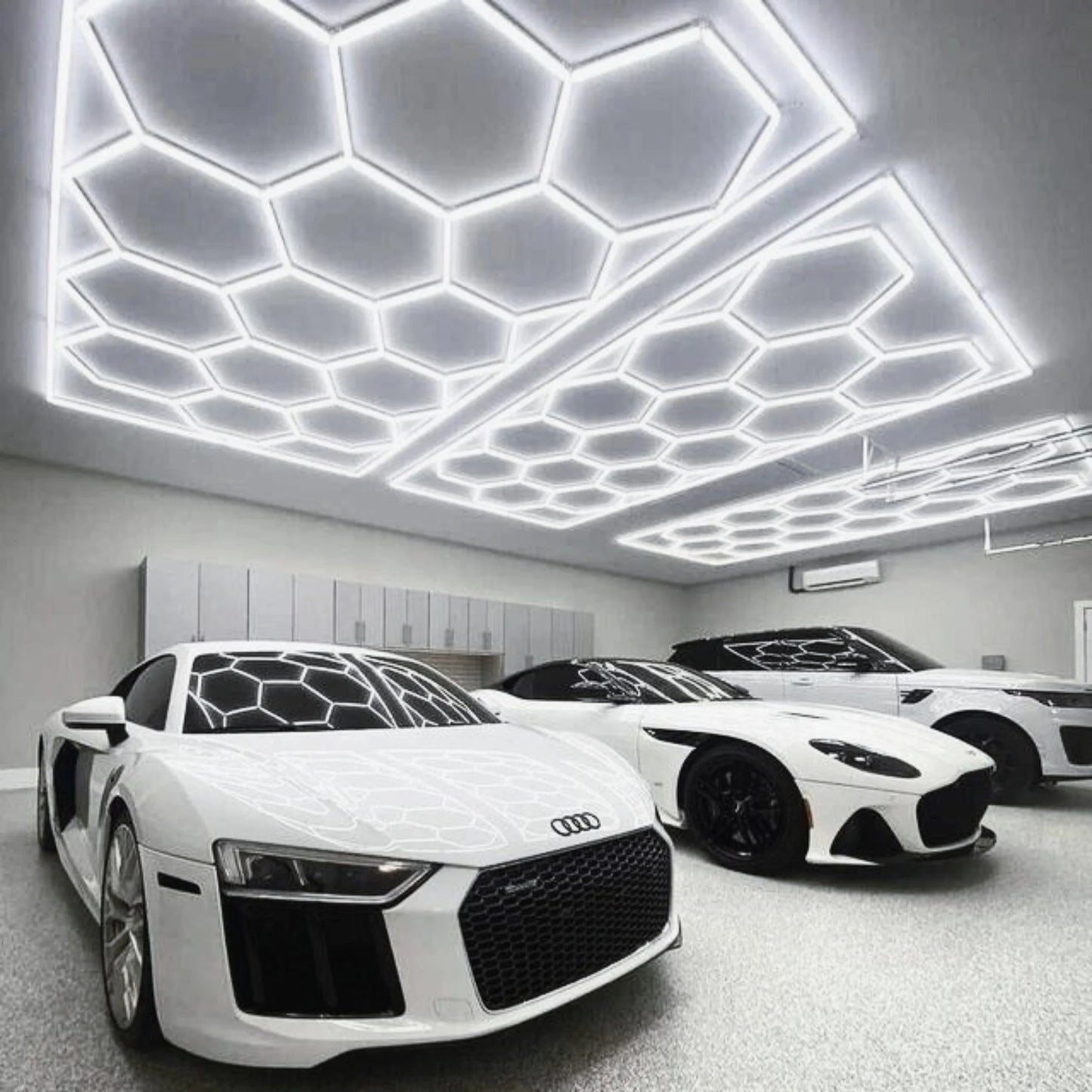 Hexagon LED Garage/Gym Lights 672W 2435mm x 4845mm 6000K