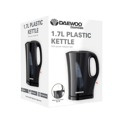 Black Plastic Kettle 1.7L