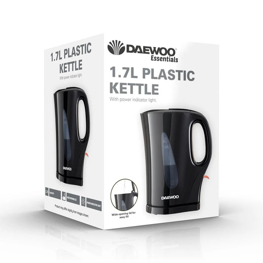 Black Plastic Kettle 1.7L - DAEWOO