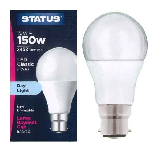 GLS Bayonet Cap Day Light 150w (19w) B22 Pearl LED Bulb