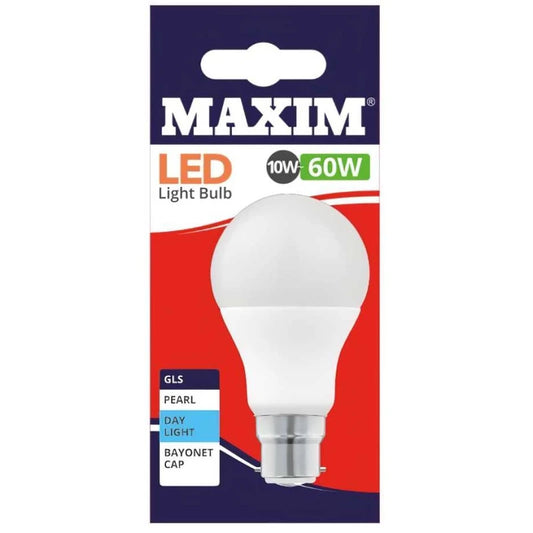 Maxim LED 60W (10w) GLS BC Daylight Bulb 10 Pack