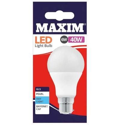 GLS Bayonet Cap Day Light 40w (6w) B22 Pearl LED Bulb