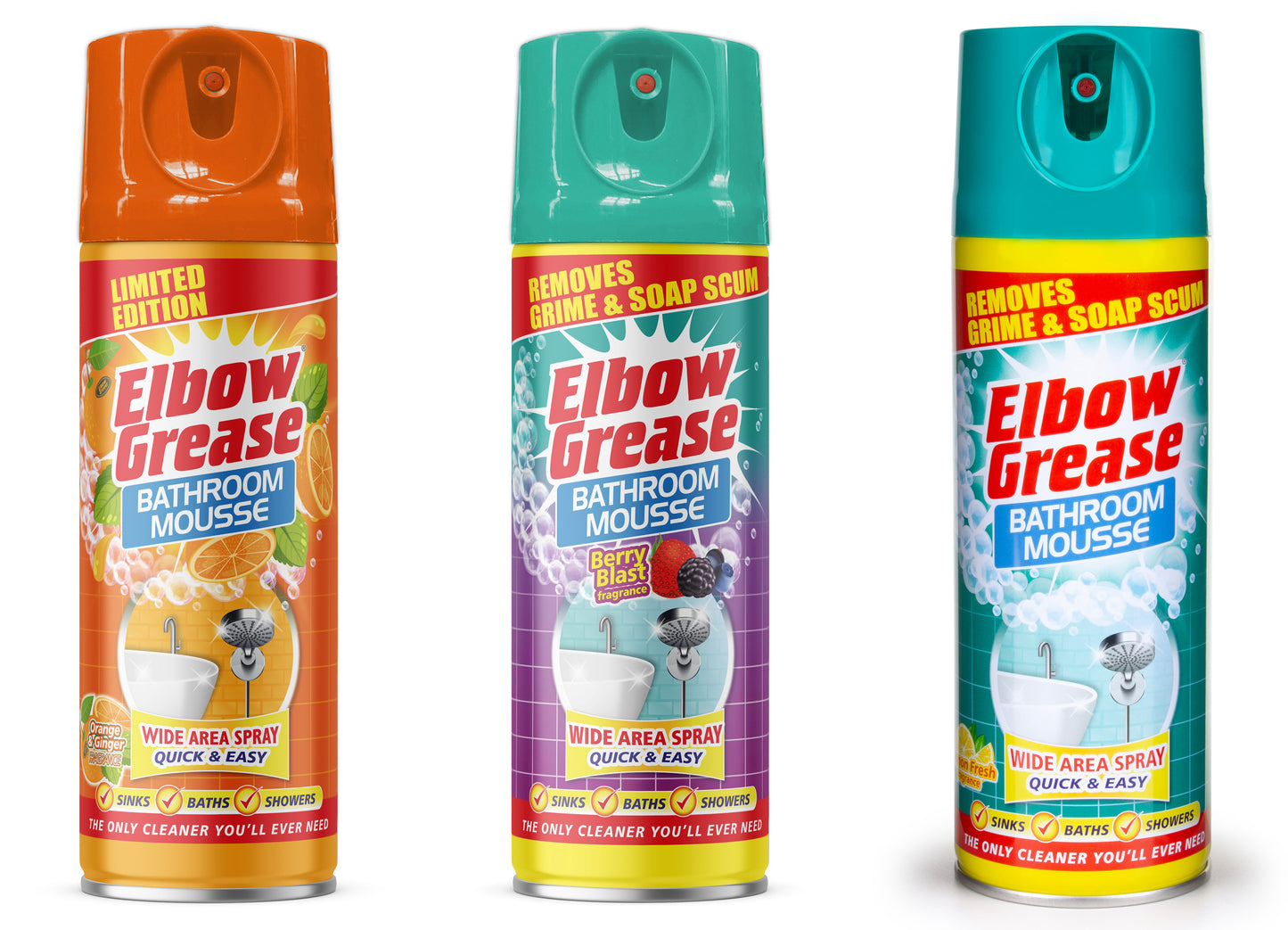 Bathroom Mousse Orange, Lemon & Berry Blast 400ml