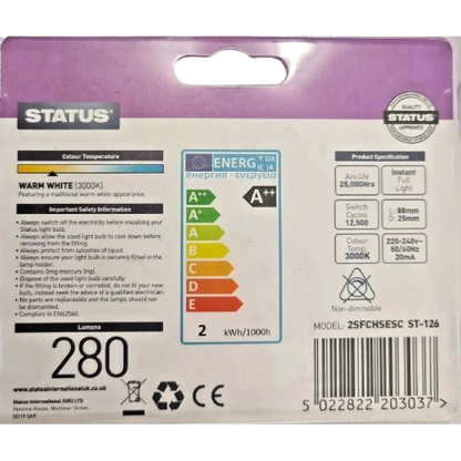 Cooker Hood 30w Filament LED Warm White edison Screw E14