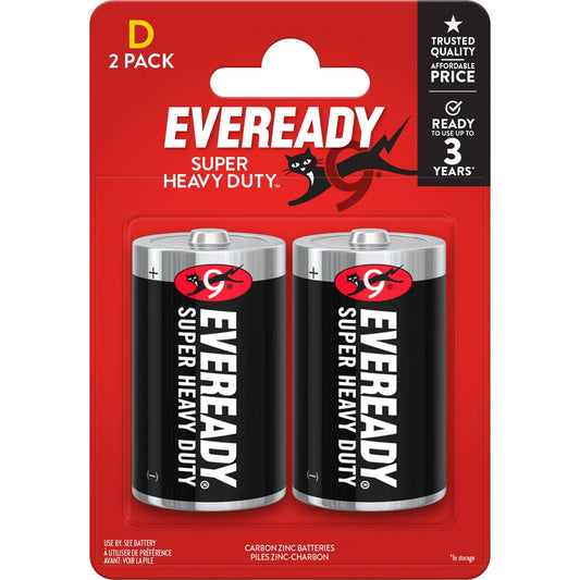 Eveready Super Heavy Duty D Size 2 Pack x 12