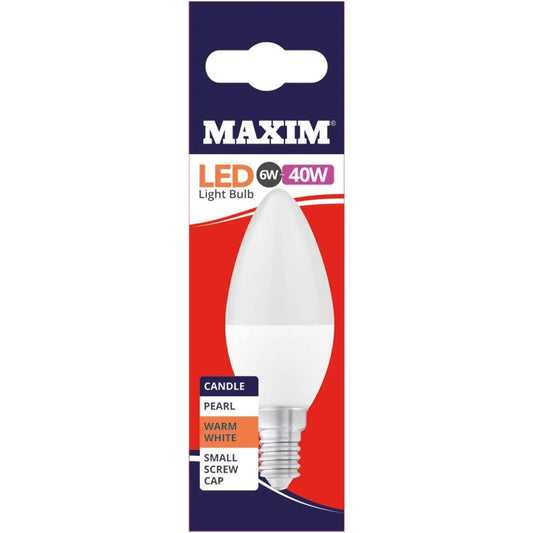 Maxim LED 40w (6w) Candle SES Warm White 10 Pack