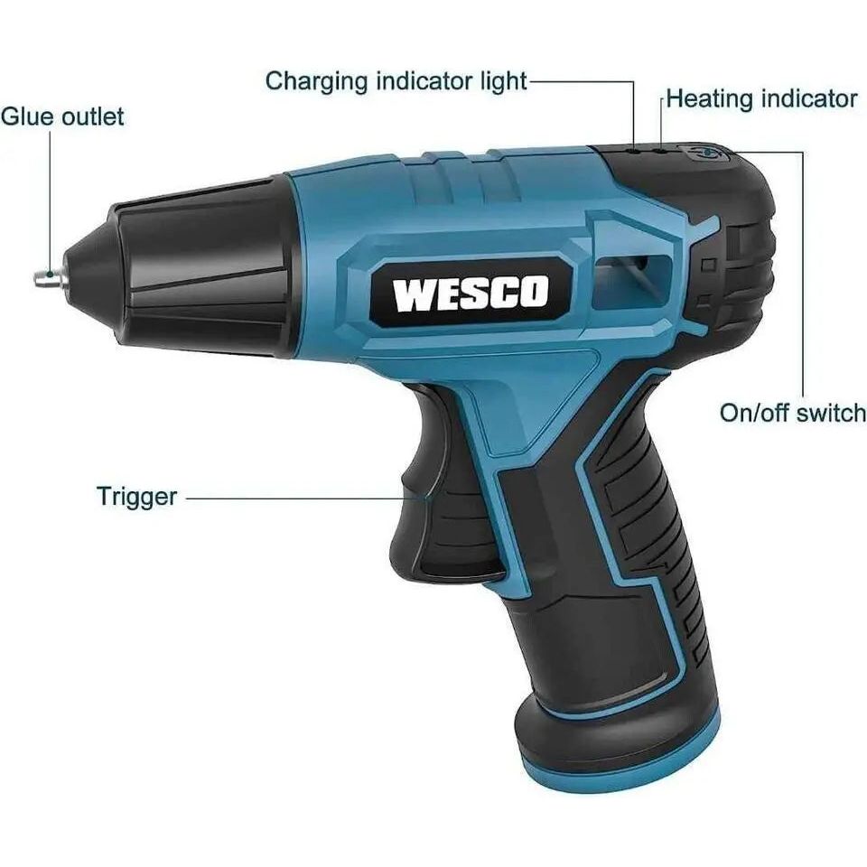 Wesco Glue Gun 3.6V with 10 Glue Sticks