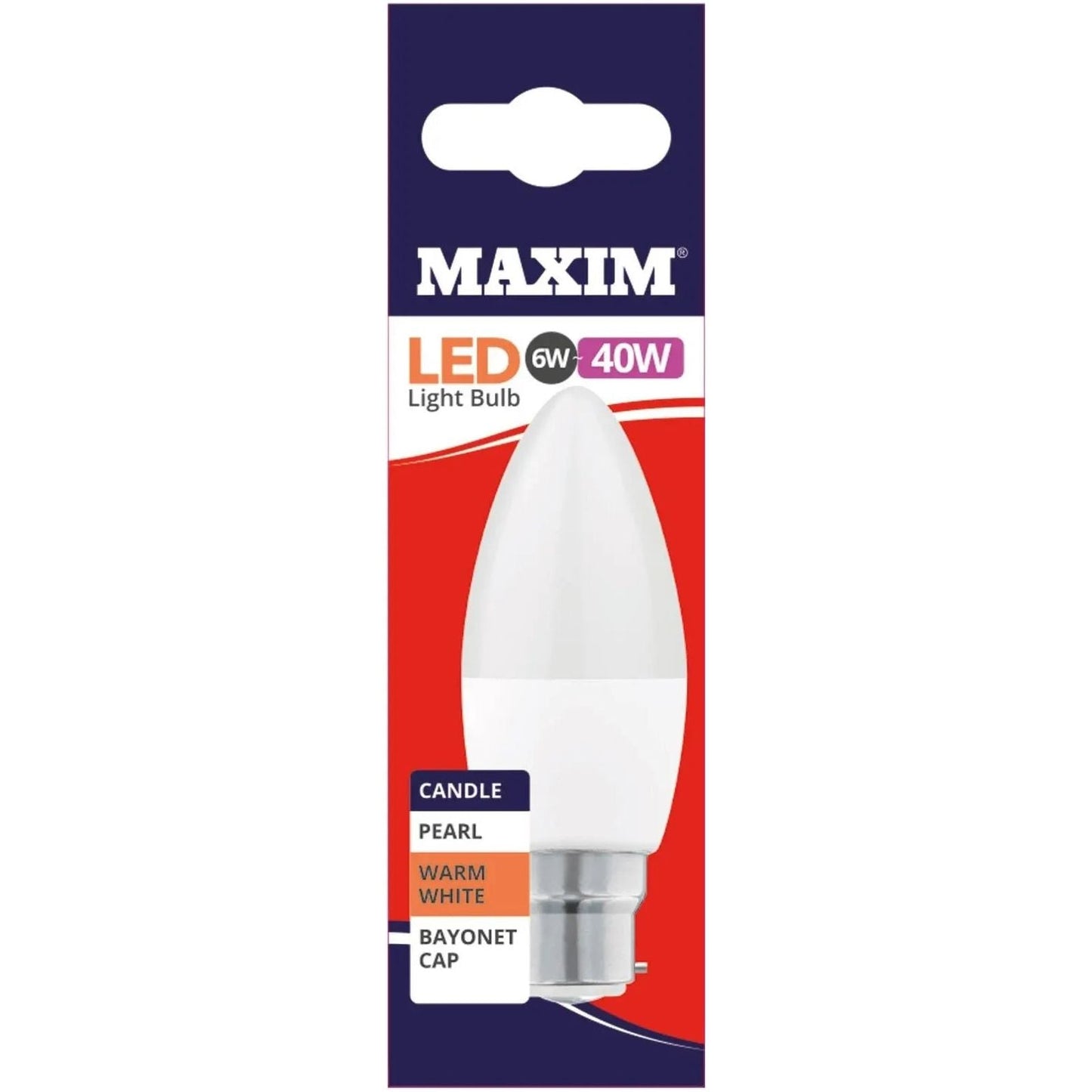 Maxim LED 40w (6w) Candle BC Warm White 10 Pack