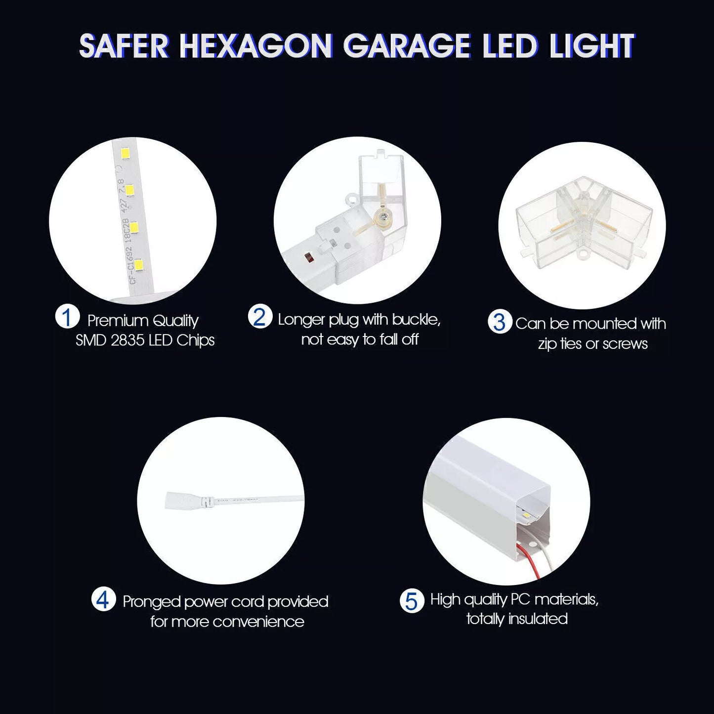 Hexagon LED Garage/Gym Lights 672W 2435mm x 4845mm 6000K