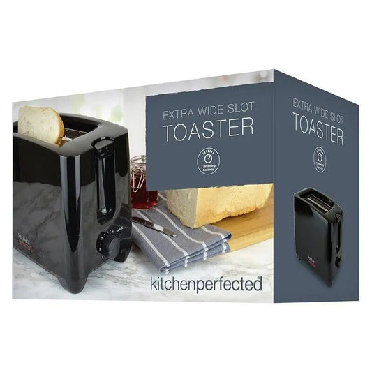 Black Extra Wide Slot Toaster- Kitchen Perfected