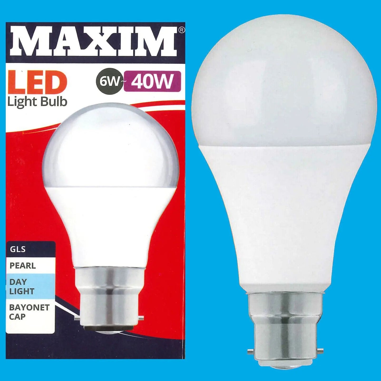 Maxim LED 40w (6w) GLS BC Daylight 10 Pack