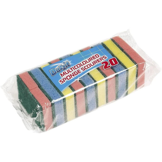 Sponge Scourers Washing up Sponge 20 pack Duzzit - Box of 10