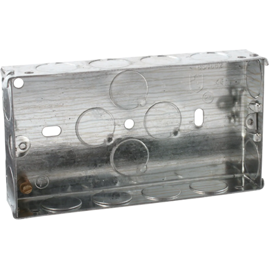 2 Gang 35mm Galvanised Steel Box Knightsbridge - Box of 10