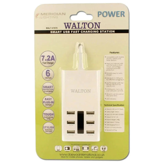 Smart USB Fast Charging Station 7.2A Fast Charge - Walton