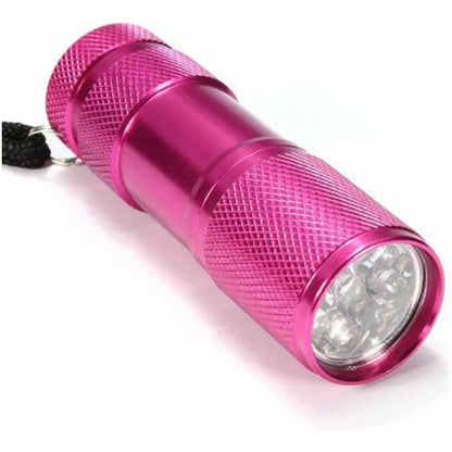 9 LED Pink Aluminium Torch