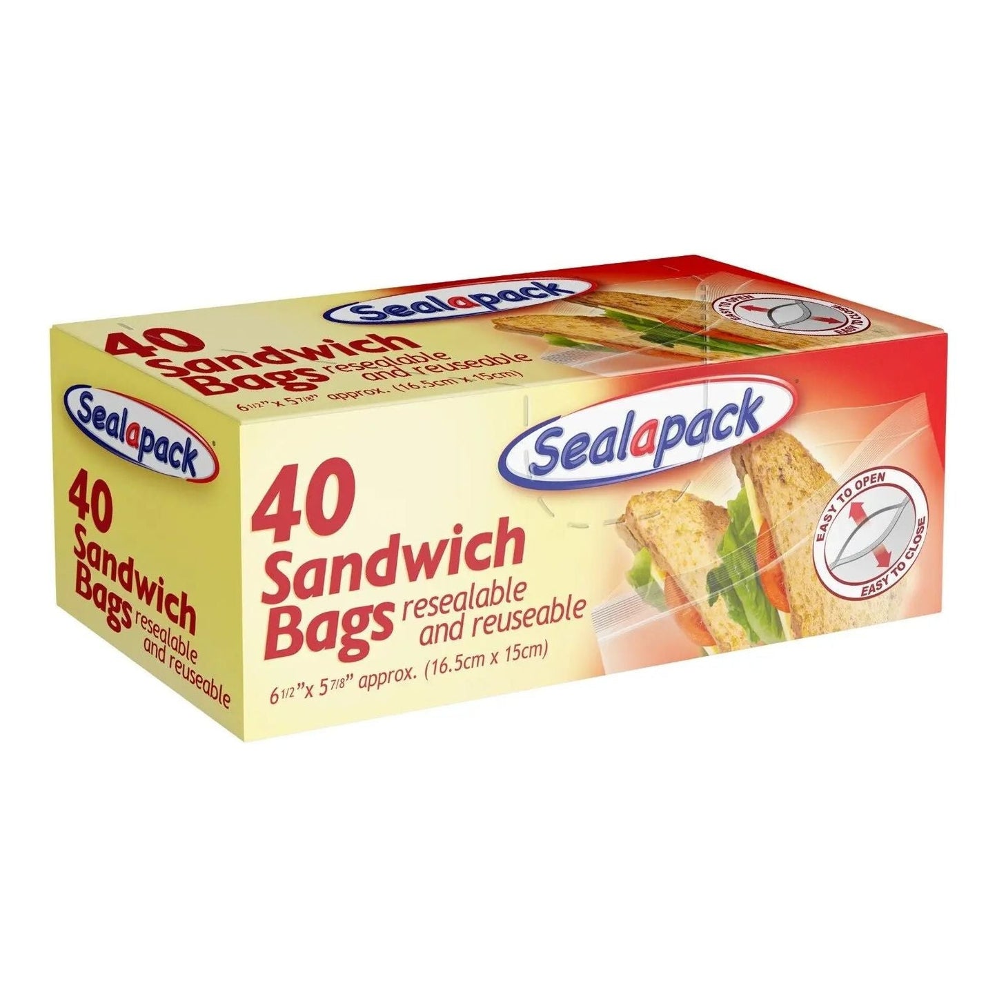 Sandwich Bags 16.5cm x 15cm - 40 Pack - Box of 18
