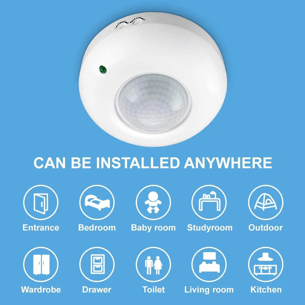 Surface Mounted 360° PIR Sensor Knightsbridge - Box of 3