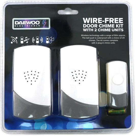 Wire-Free Door Chime Kit With 2 Chime Units - Box of 3