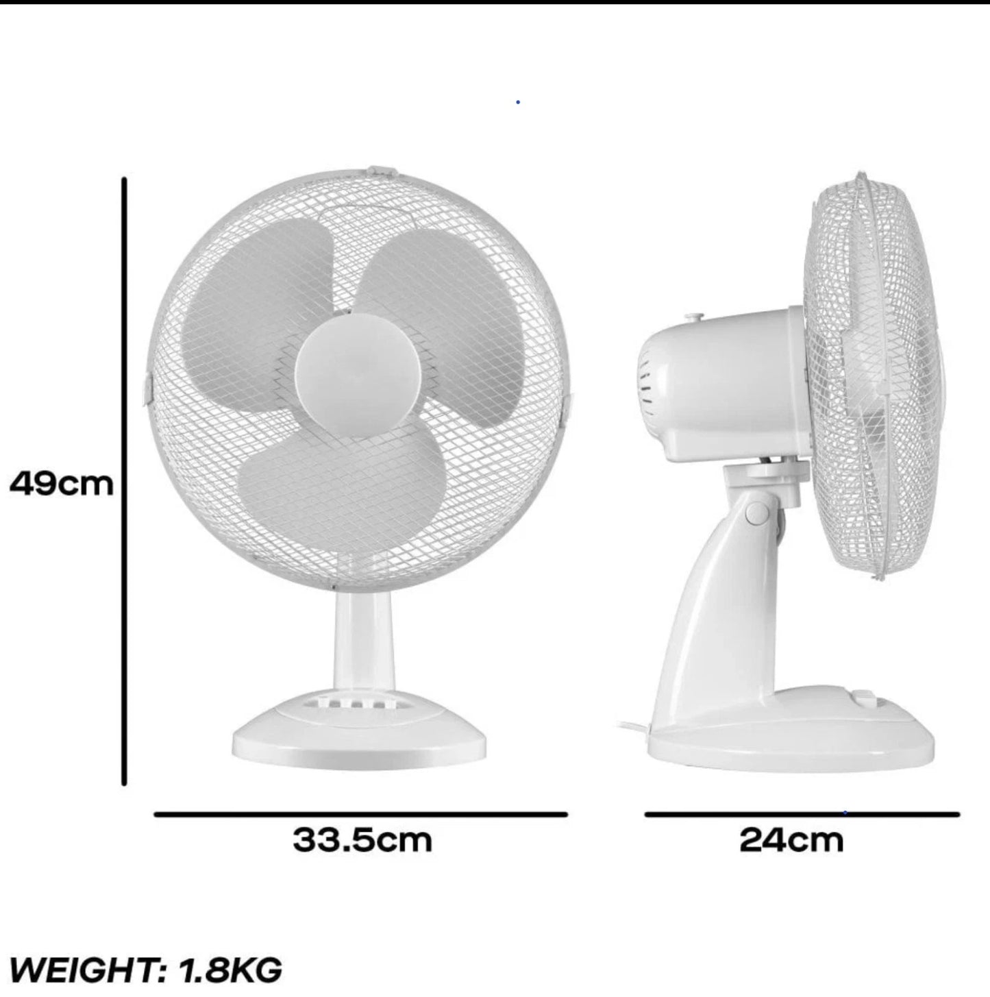 12 Inch Oscillating Desk Fan - DAEWOO