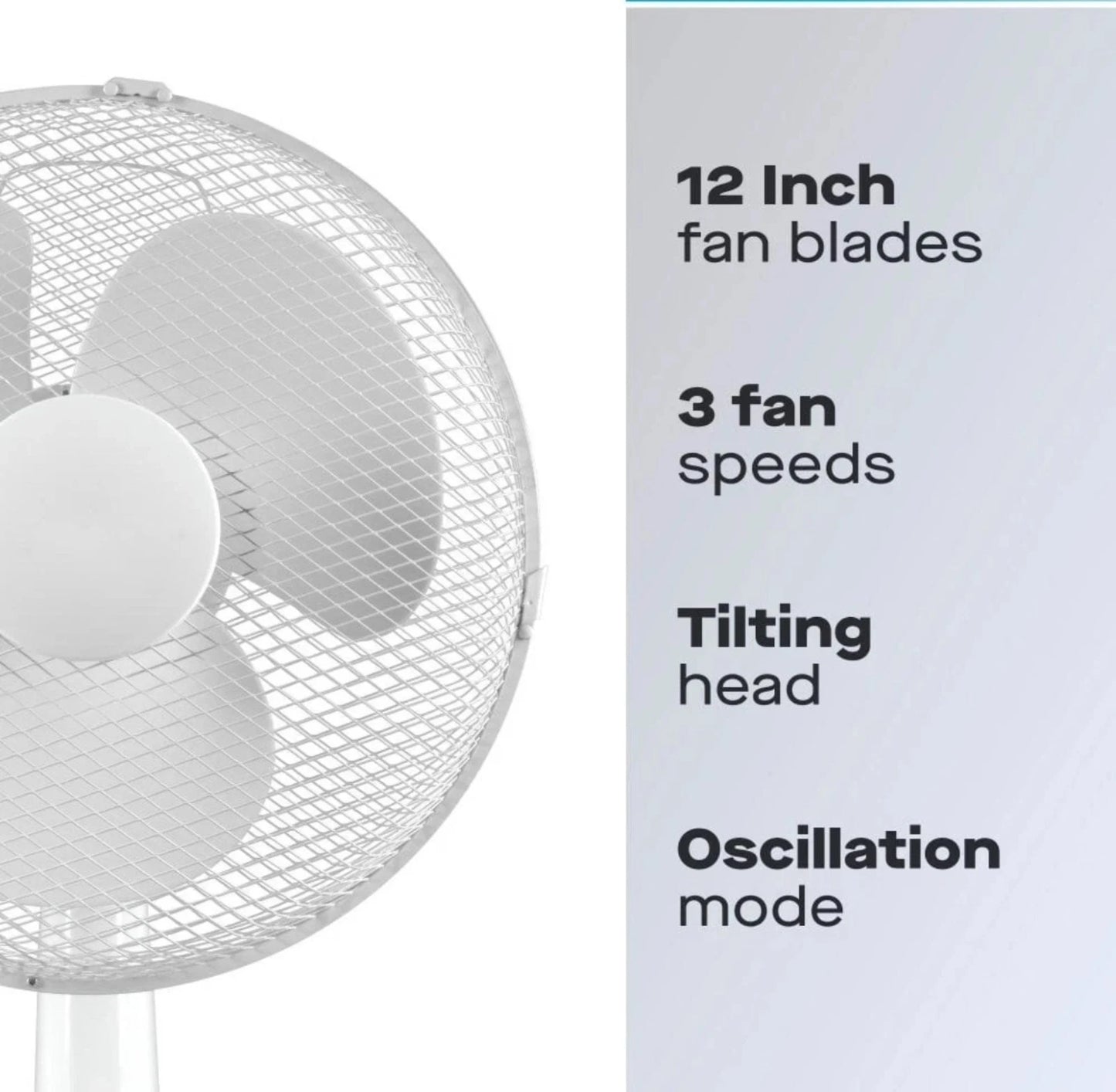 12 Inch Oscillating Desk Fan - DAEWOO