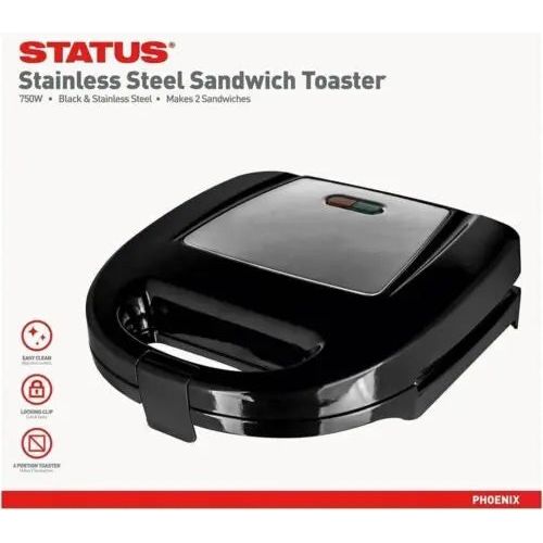 Stainless Steel Sandwich Toaster 750w - Status