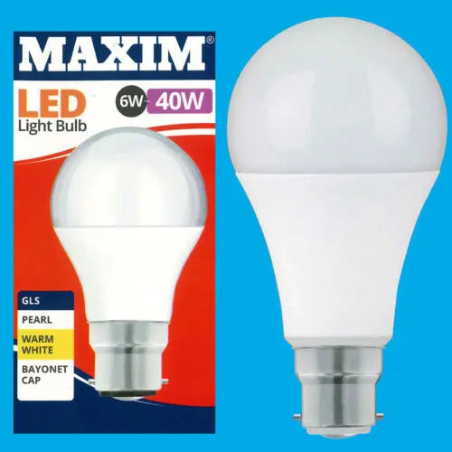 Maxim LED 40w (6w) GLS BC Warm White 10 Pack