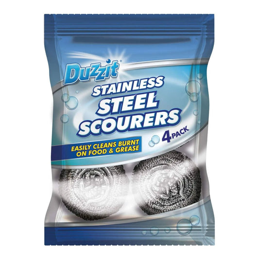 Stainless Steel Scouring Pads 4 pack Duzzit - Box of 12