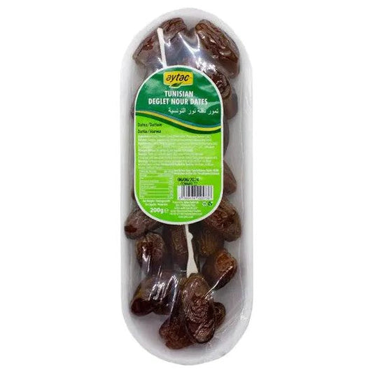Tunisian Deglet Nour Dates - 200g - Aytac Box of 25