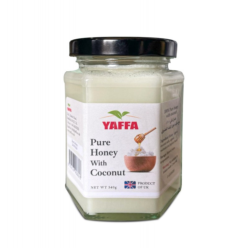 Yaffa Pure British Honey With Coconut 350g x 12